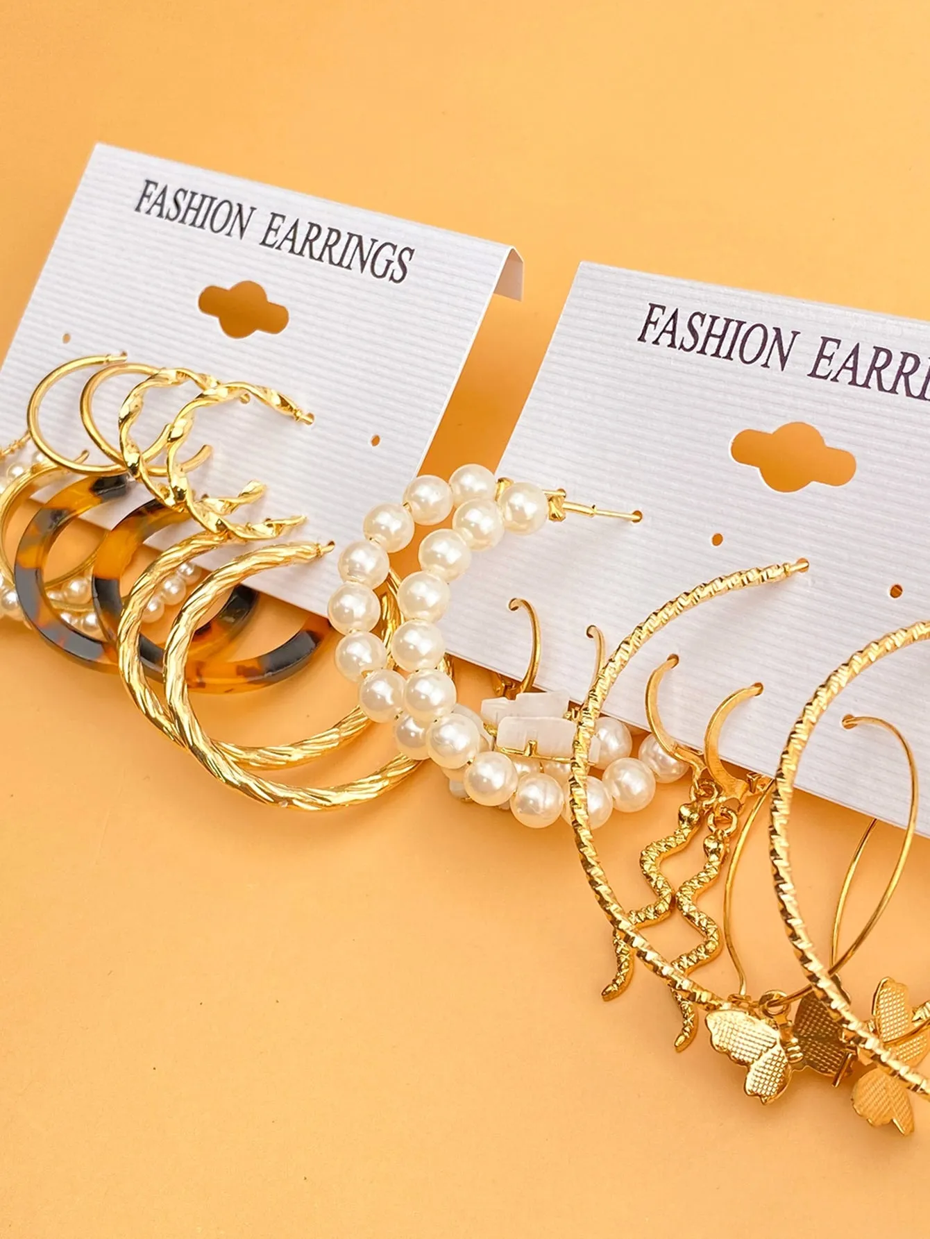 10pairs Faux Pearl Decor Earrings