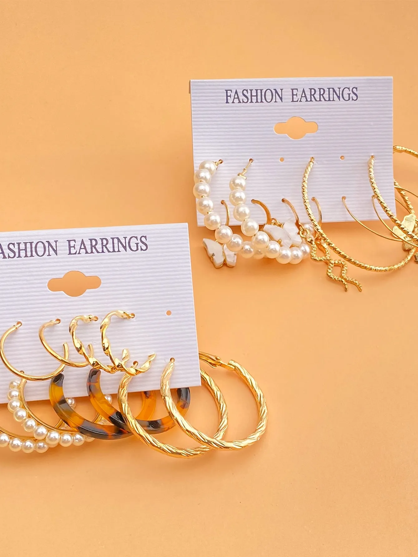 10pairs Faux Pearl Decor Earrings