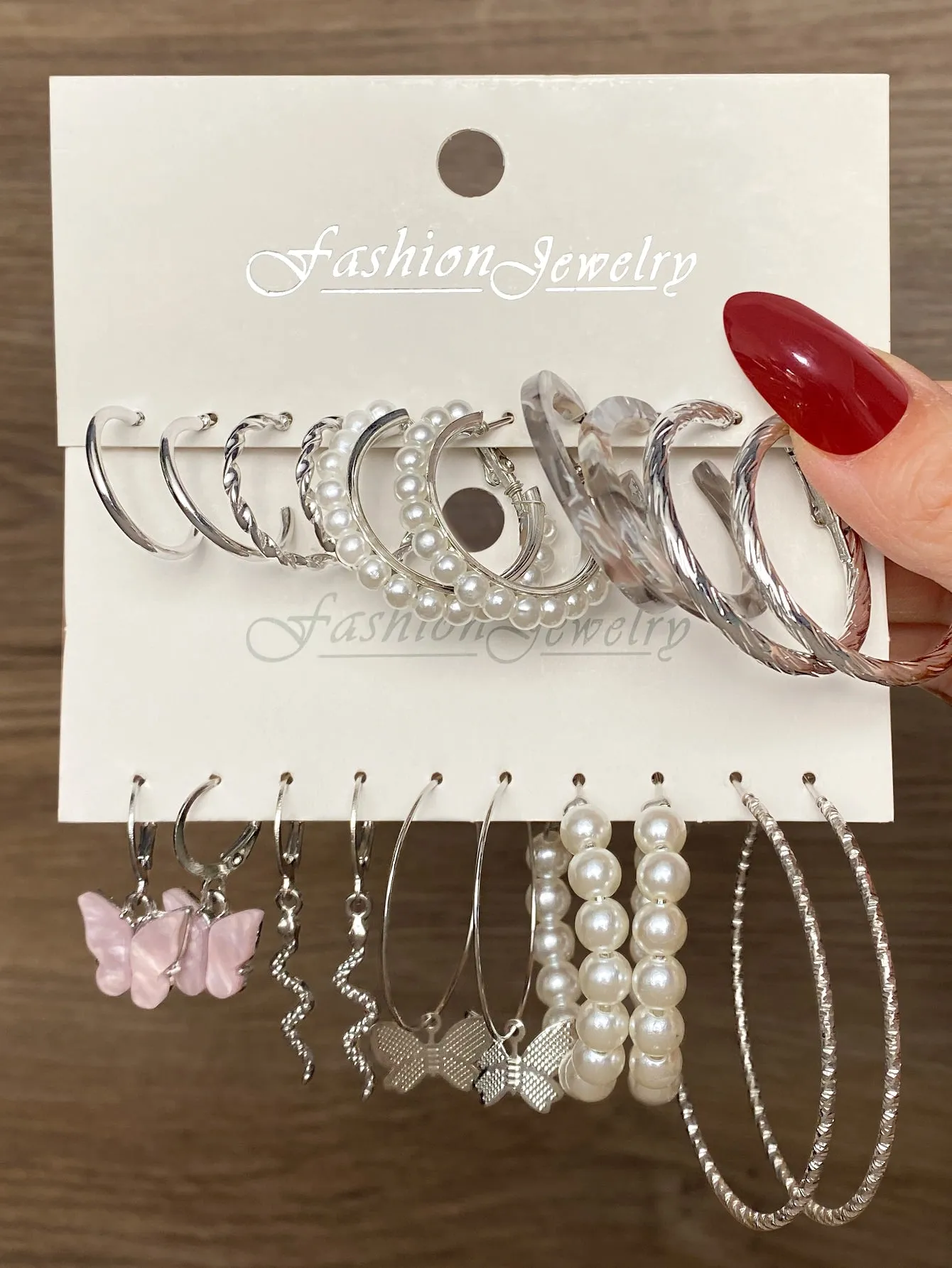 10pairs Faux Pearl Decor Earrings