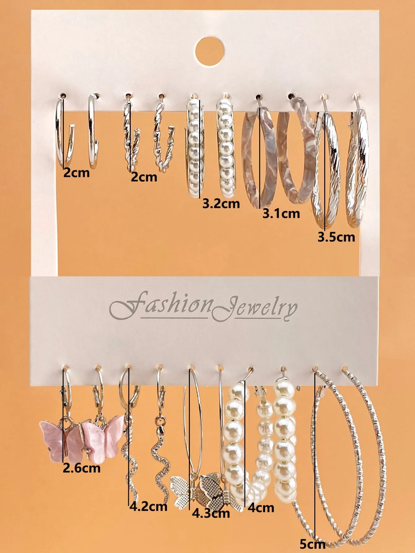 10pairs Faux Pearl Decor Earrings