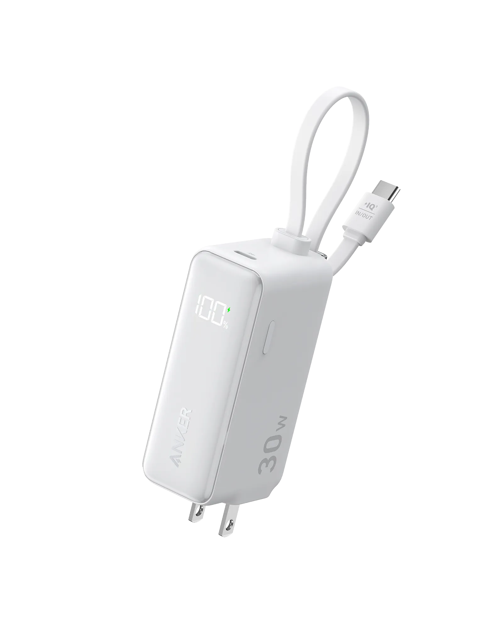 Anker Power Bank (30W, Fusion, Built-In USB-C Cable)