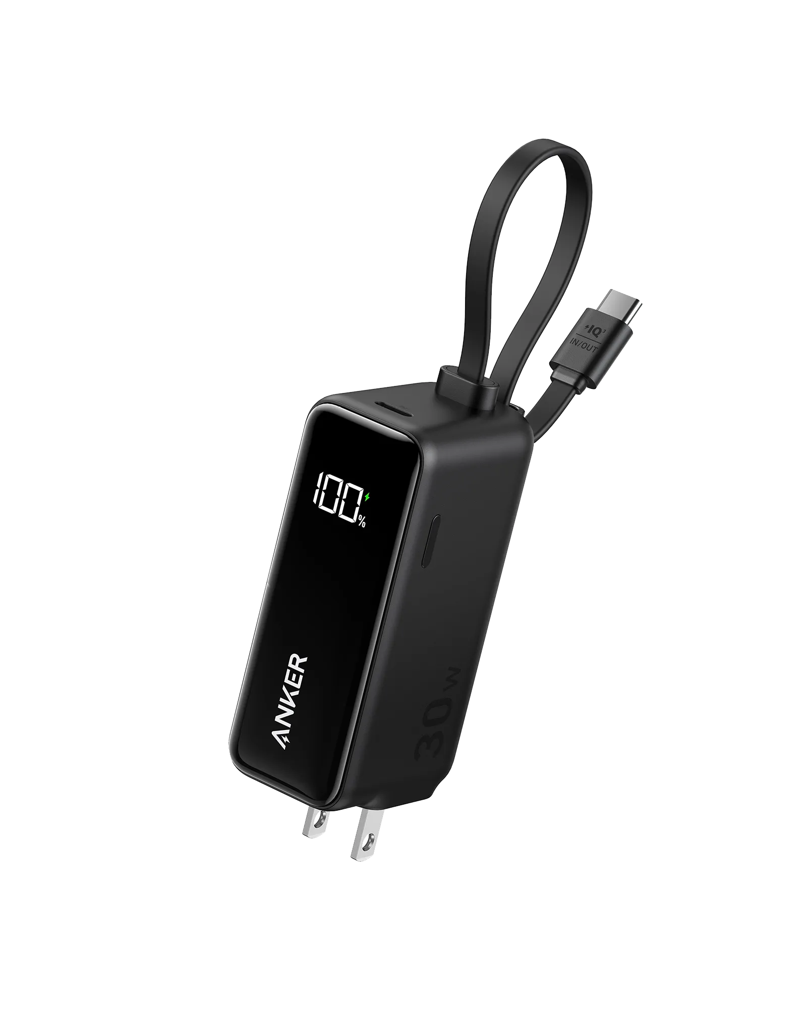 Anker Power Bank (30W, Fusion, Built-In USB-C Cable)