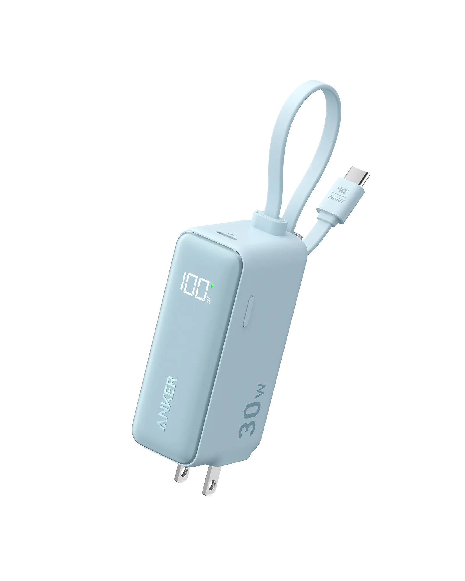 Anker Power Bank (30W, Fusion, Built-In USB-C Cable)