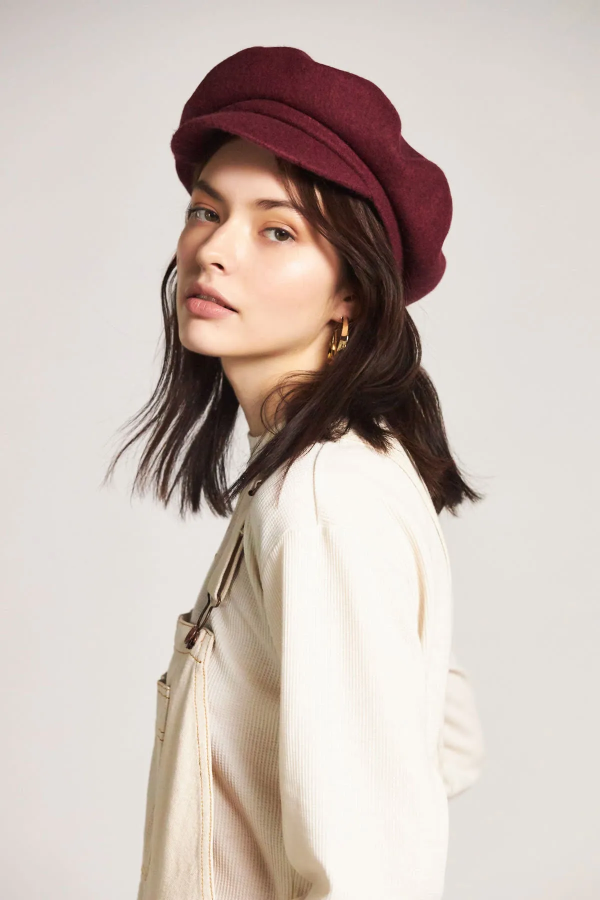 Audrey Brim Beret - Maroon