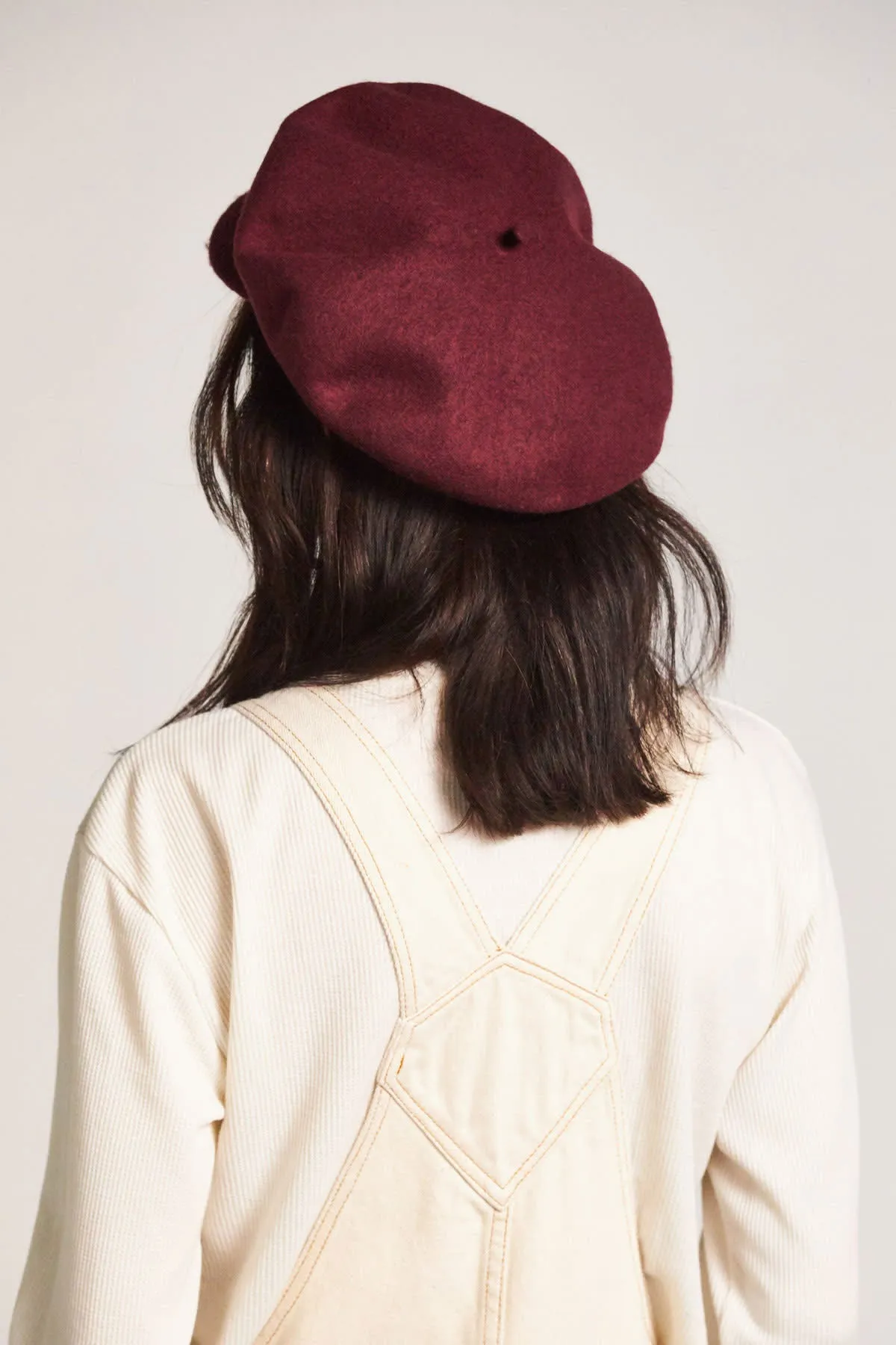 Audrey Brim Beret - Maroon