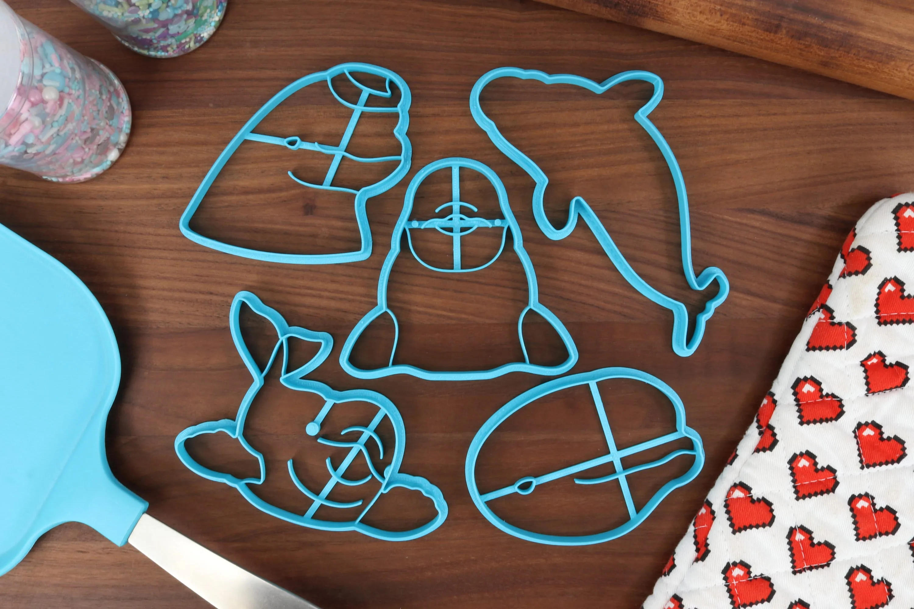 Blissful Belugas Cookie Cutters - Beluga Face, Beluga Outline, Beret Beluga, Detailed Beluga, Staring Beluga