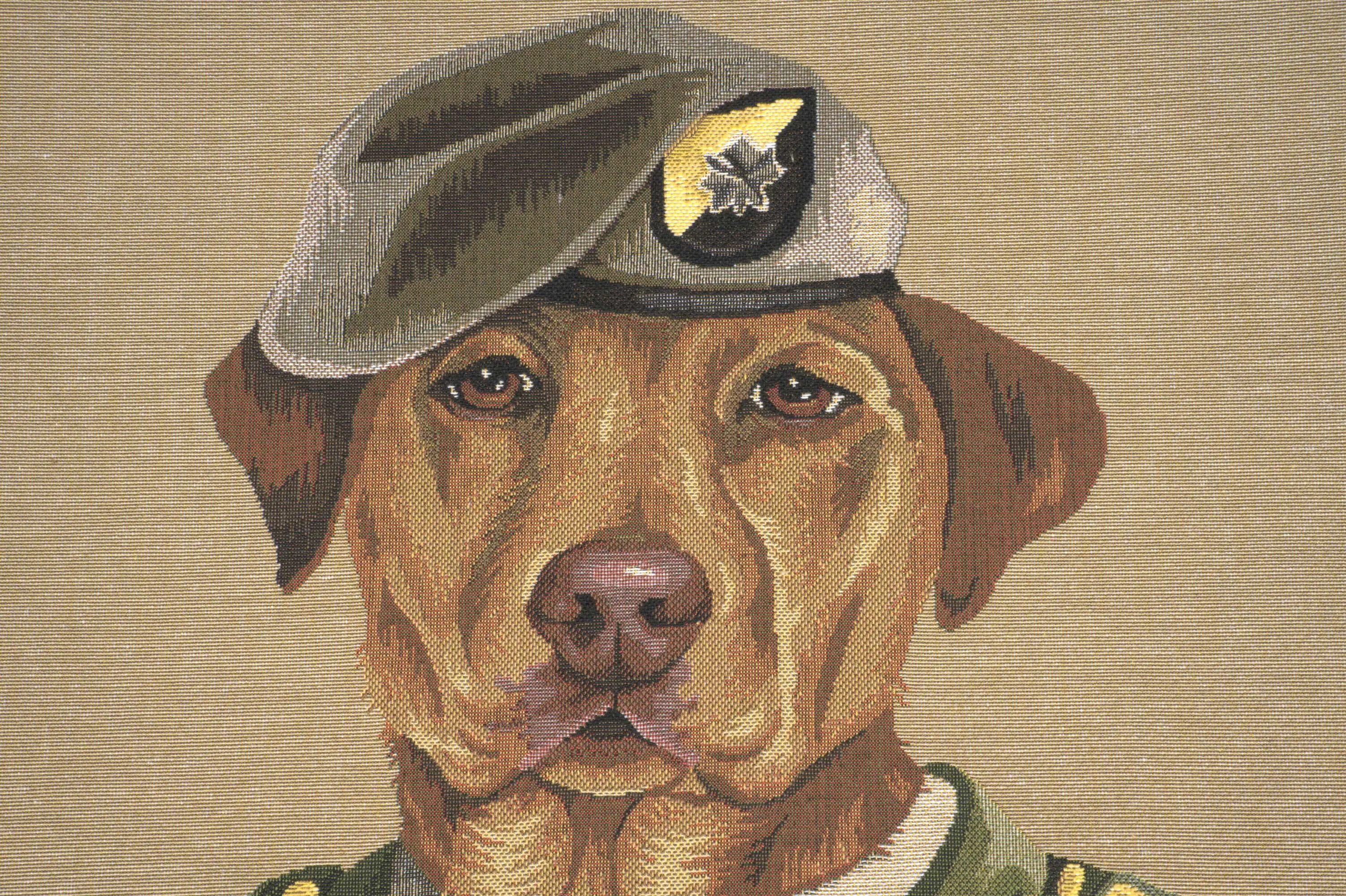 Chien Militaire Green European Cushion Cover by Thierry Poncelet