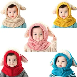 Children Hats Pom Pom Ball Hat Kids Beanies Cap Girls Boys Winter Warm Wool Hooded Hat Baby Scarves Toddler Caps