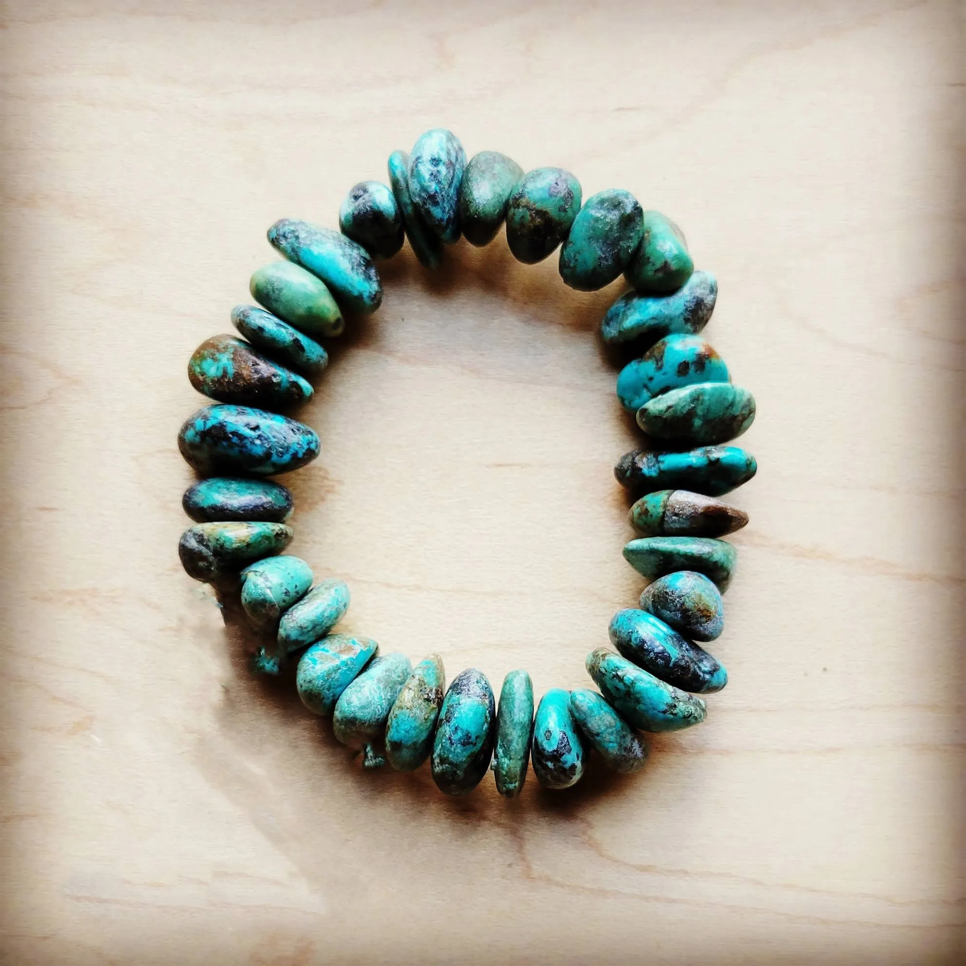 Chunky Genuine Natural Turquoise Bracelet - Western Jewelry