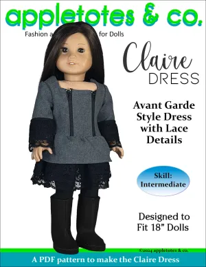 Claire Dress 18 Inch Doll Sewing Pattern