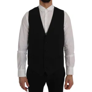 Dolce & Gabbana Sleek Black Single-Breasted Waistcoat