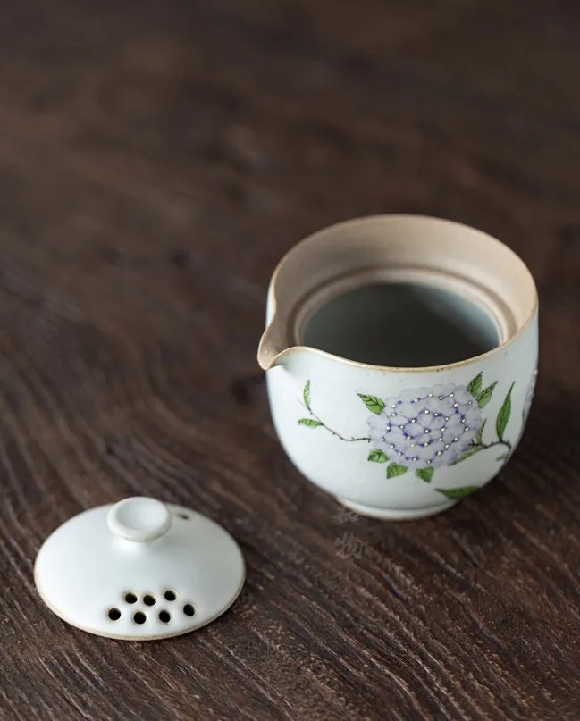 Gohobi Hand-painted Floral Travel Gaiwan  Hohin Teapot