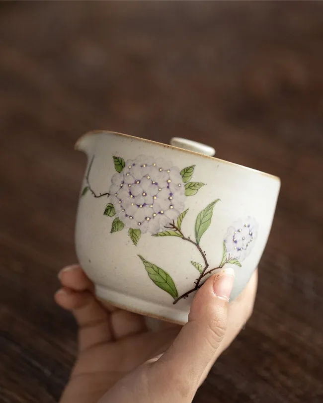 Gohobi Hand-painted Floral Travel Gaiwan  Hohin Teapot