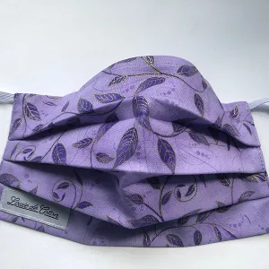 Handmade Cotton Face Mask - Purple Vines