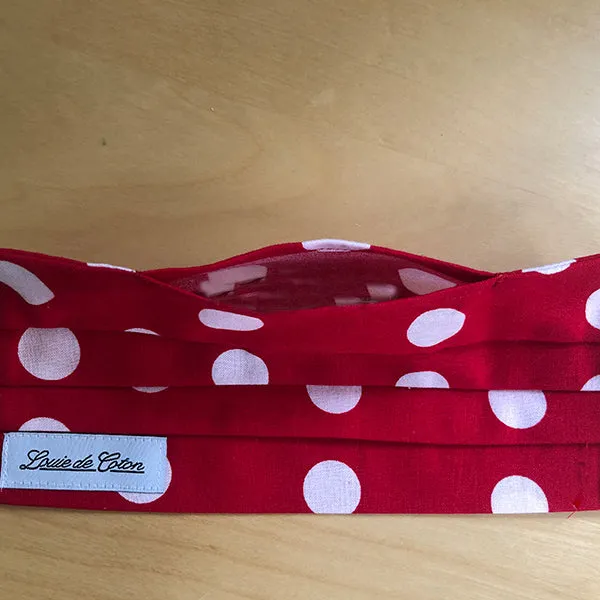 Handmade Cotton Face Mask - Red Polka Dot