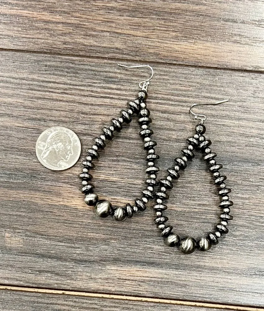 Handmade Drop Polish Navajo Bead Earrings at Bourbon Cowgirl