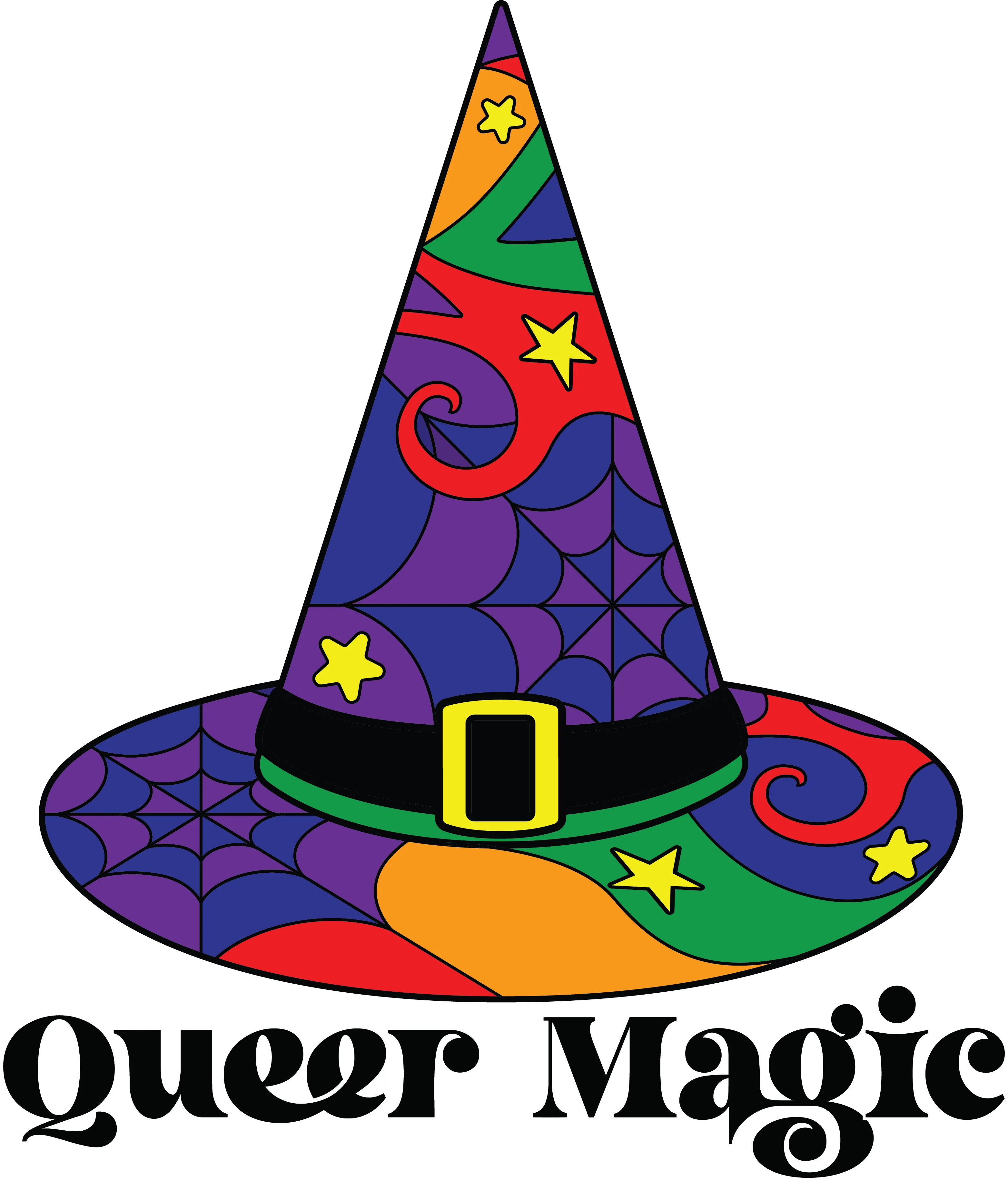 Queer Magic Pride Rainbow Witch Hat Tee - Unisex Shirt