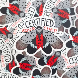 Spotted lanternfly vinyl sticker, bug sticker, Philadelphia sticker, certified squasher sticker