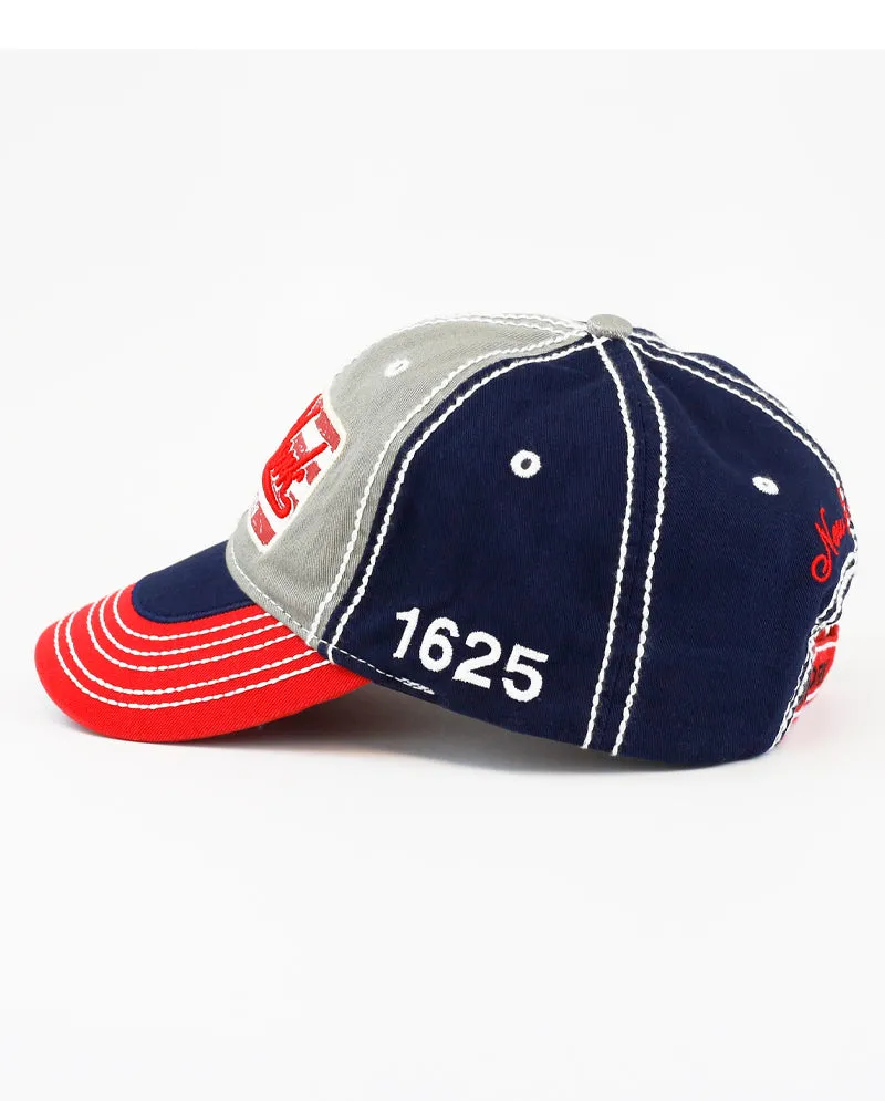 The Hat Depot - Thick Stitch NEW YORK & Flag Baseball Cap